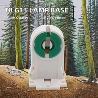 Douille G13 pour tube LED T8 en plastique PC blanc, support fluorescent à vis pour application de lampe