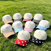 Gorra de Béisbol de Algodón de 5 Paneles con Logotipo Personalizado, Visera con Puntos en Contraste, Gorra Deportiva de Béisbol al por Mayor