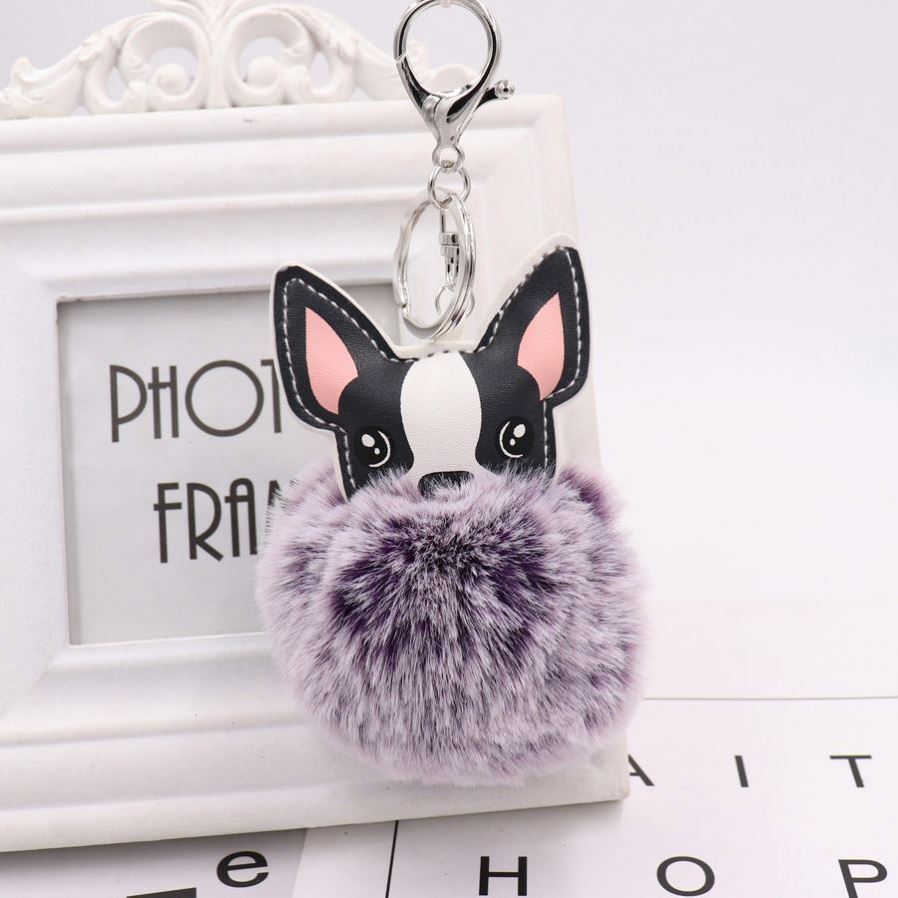 BAMAY Acrylic Pomeranian Dog Keychain - Cute Dog Lover Gift For Women, Backpack Charm, Purse Accessory