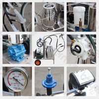 Machine à traire électrique automatique portable en acier inoxydable 304 pour vaches laitières, pour fermes