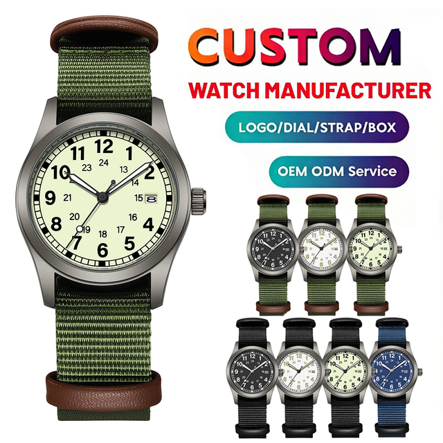 Factory Direct 34mm Ladies Nylon Watches Luminous Dial Calendar Window Water Resistant Round Quartz Watch for Women Custom Logo