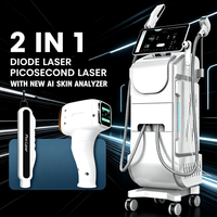 Perfectlaser Appareil de beauté à double laser diode et picoseconde pour l'épilation et le détatouage, écran tactile HD 4K de 15,6 pouces, 16 langues