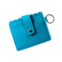 20250Dompet Kartu Bisnis Wanita Populer Unisex Tipis Mini Bahan Kulit PU Gantungan Kunci ATM - Dompet ID & Kartu Kredit Pria Modis