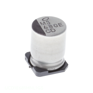ตัวเก็บประจุแบบยึดพื้นผิว680 UF 20% 25V SMD UCD1E681MNL1GS 680 UF - Product Image 1