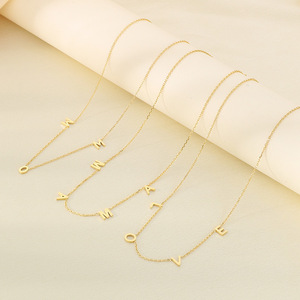 Collar <span class=keywords><strong>de</strong></span> cadena <span class=keywords><strong>de</strong></span> clavícula DIY chapado en <span class=keywords><strong>oro</strong></span> <span class=keywords><strong>de</strong></span> 18 quilates, moda <span class=keywords><strong>de</strong></span> acero inoxidable, letra inglesa, aniversario del Día <span class=keywords><strong>DE</strong></span> LA MADRE 'Mama' - Product Image 4