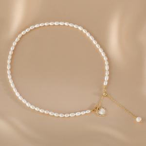 สร้อยคอมุกแท้สำหรับเธอ ของขวัญวันฉีซี ดีไซน์เรียบหรู สไตล์นางฟ้า พร้อมจี้รูปหัวใจ สำหรับฤดูร้อน - Product Image 3