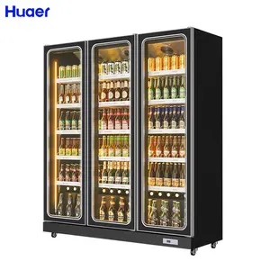 commercial beer equipment cocktail bar station upright fridge freezer double door refrigerator