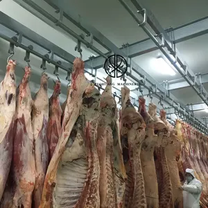 Halal Schlachthof Ausrüstung Rinder Metzger Werkzeug Kadaver Kühl schiene Kuh schlachtung Atember aubende Maschinen Linie