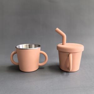 Niños alimentación impermeable Sippy tazas lavables silicona Acero inoxidable bebé botellas de agua con pajita - Product Image 5