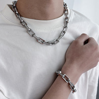 Bracelet en acier inoxydable plaqué or avec chaîne de style hip-hop punk et zircon pour homme, cadeau, vente en gros, bijoux anti-ternissement