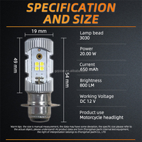 JIACHI Ampoule de phare de moto T19 LED DC 12V Bombillas LED H4 BA20D P15D 4LEDs Chip 10000lm 6000K 20W Ampoules