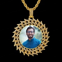 Collar con Colgante de Foto Personalizado, Collar con Imagen Personalizada de Acero Inoxidable, Collar con Foto en Color Zircon