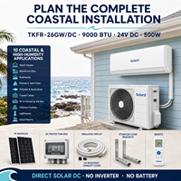 Climatiseur Solaire Hybride AC/DC 9000 BTU Anti-Corrosion Système Split Sans Batterie Requise Pour Maisons Côtières Humides Extérieurs Domestiques