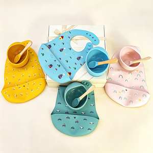 Vaisselle pour enfants écologique de qualité alimentaire, personnalisée, assiette à ventouse, bol, set de repas avec gobelet - Product Image 1
