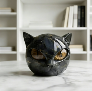 Escultura de Cabeza de Gato de Resina Hecha a Mano de Alta Calidad al por Mayor, Decoración del Hogar Estilo Bohemio Tallada - Product Image 6