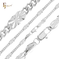 Cadena de Eslabones Decorativos con Diseño de Girasol de 4.5mm, Estilo FJ Fallon, Chapada en Oro Rosa sobre Latón