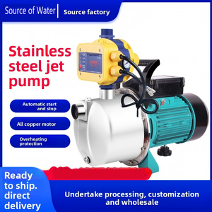 Pompe à jet auto-amorçante en acier inoxydable, haute pression, moteur monophasé, pompe de surpression automatique pour eau potable domestique en profondeur - Product Image 1