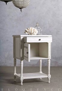 French Bedroom Fashion High-end Wood <strong>Antique</strong> Do Old Solid Wood Rattan <strong>Bedside</strong> <strong>Table</strong> Custom Furniture - Product Image 3