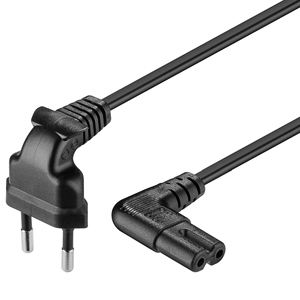 Rallonges coudées à 90 degrés de jauge européenne à 2 cœurs personnalisées avec imprimante audio de cordon d'alimentation d'interface à huit queues C7 - Product Image 1