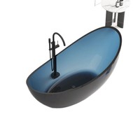 Nouvelle baignoire autoportante en résine transparente en forme de lune, grande capacité, pour hôtels, maisons d'hôtes, bain profond coloré, usage domestique