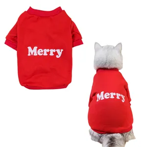 Tùy Chỉnh Mèo Và Con Chó Giáng Sinh Cá Nhân Crew Cổ T-Shirt Quần Áo Vật Nuôi Và Vật Nuôi Phụ Kiện