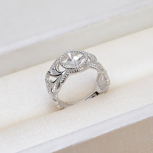 Anneau ouvert en dentelle en argent S925 fait à la main par Wenchi, accessoires de bijoux DIY pour femmes, avec support pour perle de 8-9 mm, anneaux de jonction plaqués or 1458 - Product Image 4