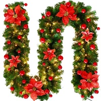 Guirlande lumineuse de Noël en plastique de style américain classique, fournitures de décoration de magasin, décorations de Noël DIY, best-seller transfrontalier