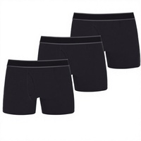 Everlast Lot de 3 Boxers Trunks Homme Noir Uni en Coton Mélangé Tricoté à Séchage Rapide ODM