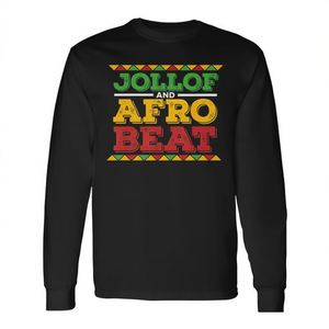 T-shirt a maniche lunghe con stampa Jollof And Afrobeat African Food - Product Image 2