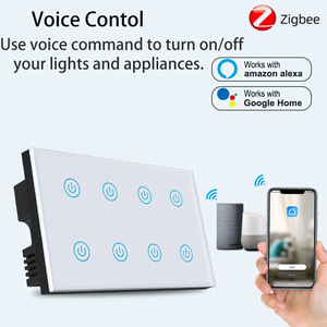 Interrupteur mural intelligent Tuya ZigBee 8 voies, interrupteur tactile, commande vocale, <span class=keywords><strong>Smartlife</strong></span> avec statistiques de consommation d'énergie et verrouillage enfant - Product Image 3