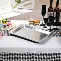 XUELI Plateaux carrés en plastique laminé or Plateaux de service durables pour l'affichage des aliments Banquet Restauration Vente au détail et usage domestique