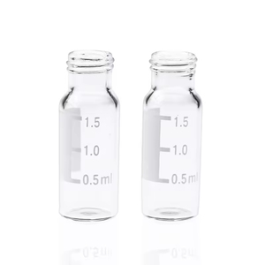 Flacon en verre transparent de 2 ml, filetage à vis 9-425 Nd9, flacons d'échantillons pour HPLC et autosampler GC - Product Image 1