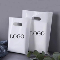 Logo personnalisé imprimé LDPE HDPE PE plastique découpé Pochette d'emballage shopping cornue pour supermarché sérigraphie côté