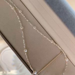 Collar de Plata Rota Elegante de Alta Calidad con Sonrisas Estrelladas, Perlas Naturales y Cadena para Clavícula, Cadenas Finas - Product Image 5