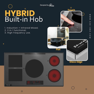 Commandes à activation tactile, plaque de cuisson hybride 90 cm, cuisinière électrique encastrable 36 pouces, cuisinière à induction infrarouge intelligente - Product Image 1