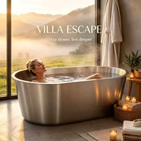 Baignoire ovale portable en acier inoxydable pour thérapie par eau chaude et froide