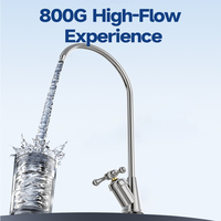 Purificador de Agua RO de Encimera sin Tanque, Cartucho de Filtro de 5 Etapas, Dispensador de Agua Potable Directa de 400 GPD para Cocinas Domésticas