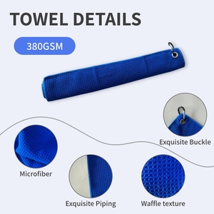 <span class=keywords><strong>Serviette</strong></span> de golf de qualité supérieure pour usage sportif, impression de logo personnalisée, sans peluches, tissu léger et doux, séchage rapide, avec boucle de suspension - Product Image 5