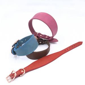 Collar de Perro de Cuero Genuino de Lujo al por Mayor, Suave, Ajustable, Sólido, Cónico, <span class=keywords><strong>Extra</strong></span> Ancho, Diseño Greyhound Whippet - Product Image 1