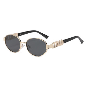Metal Full Frame Oval <b>Sunglasses</b> For Women UV400 Type 3 Sunshades High End Feel - Product Image 5