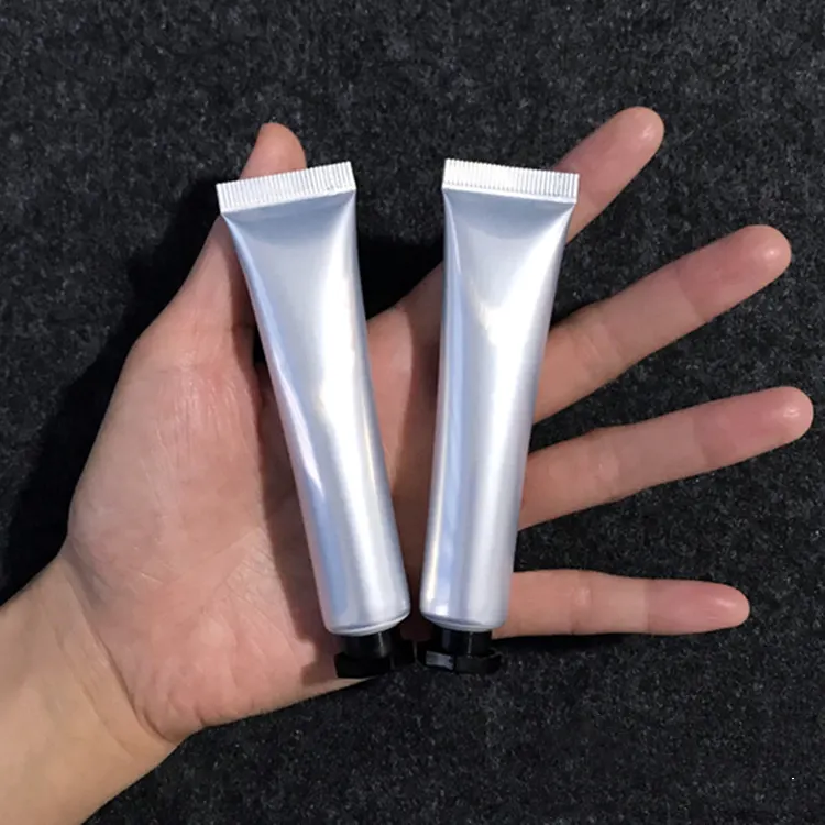 20g Silber Aluminium Kunststoff Verbund rohr Hand creme Schlauch Gesichts reiniger Kunststoff Tube Creme Kosmetik Soft Tube