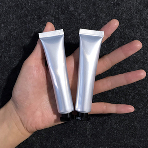 Tube composite en plastique, argent et aluminium, 20g, crème à main, tube pour nettoyant le visage, cosmétique, souple