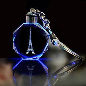 Photo Etched LED Crystal Keychain Unicorn Crystal <b>Key</b> Chain 3D Illuminating Keyring - Product Image 5