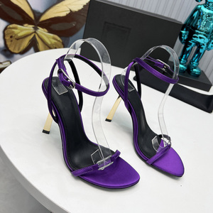 Elegant Luxury Women Silk Sandals <b>Soft</b> Sheepskin Slip On Dress <b>Shoes</b> Premium Fashion Party Heels Summer Footwear - Product Image 5