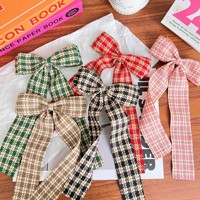 Nouvelle pince à cheveux nœud papillon pied-de-poule automne-hiver avec longue queue pour accessoires capillaires féminins