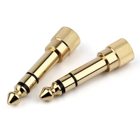 Adaptateur convertisseur de microphone pour casque de type vis de verrouillage en cuivre 3,5 mm 1/8 pouces mâle vers 6,35 mm 1/4 pouces femelle