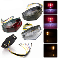 Feu universel de moto DC 12V 12LED feu arrière d'arrêt de frein DRL indicateurs pour moto moto ATV Dirt Bike clignotants