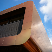 Panel Cladding Dinding Aluminium Berlubang dengan Lapisan Bubuk Dekoratif Tahan Api untuk Desain Fasad Gedung Kantor dan Desain Etalase Toko