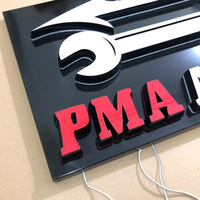 Mini panneau suspendu lumineux en acrylique, panneau suspendu, éclairé en 3D, pour extérieur, peinture murale, en lettres