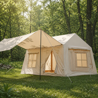 Tente de camping gonflable 6/8 personnes, grande, simple couche, Oxford PVC, résistante aux UV, trois saisons, imperméable, installation rapide, portable